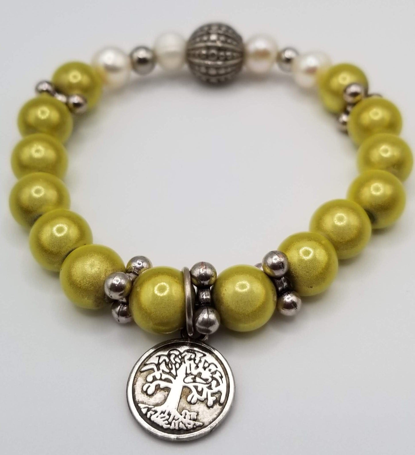 Handcrafted Jewelry By Teri C Beaded Bracelet Lemon Yellow Bracelet