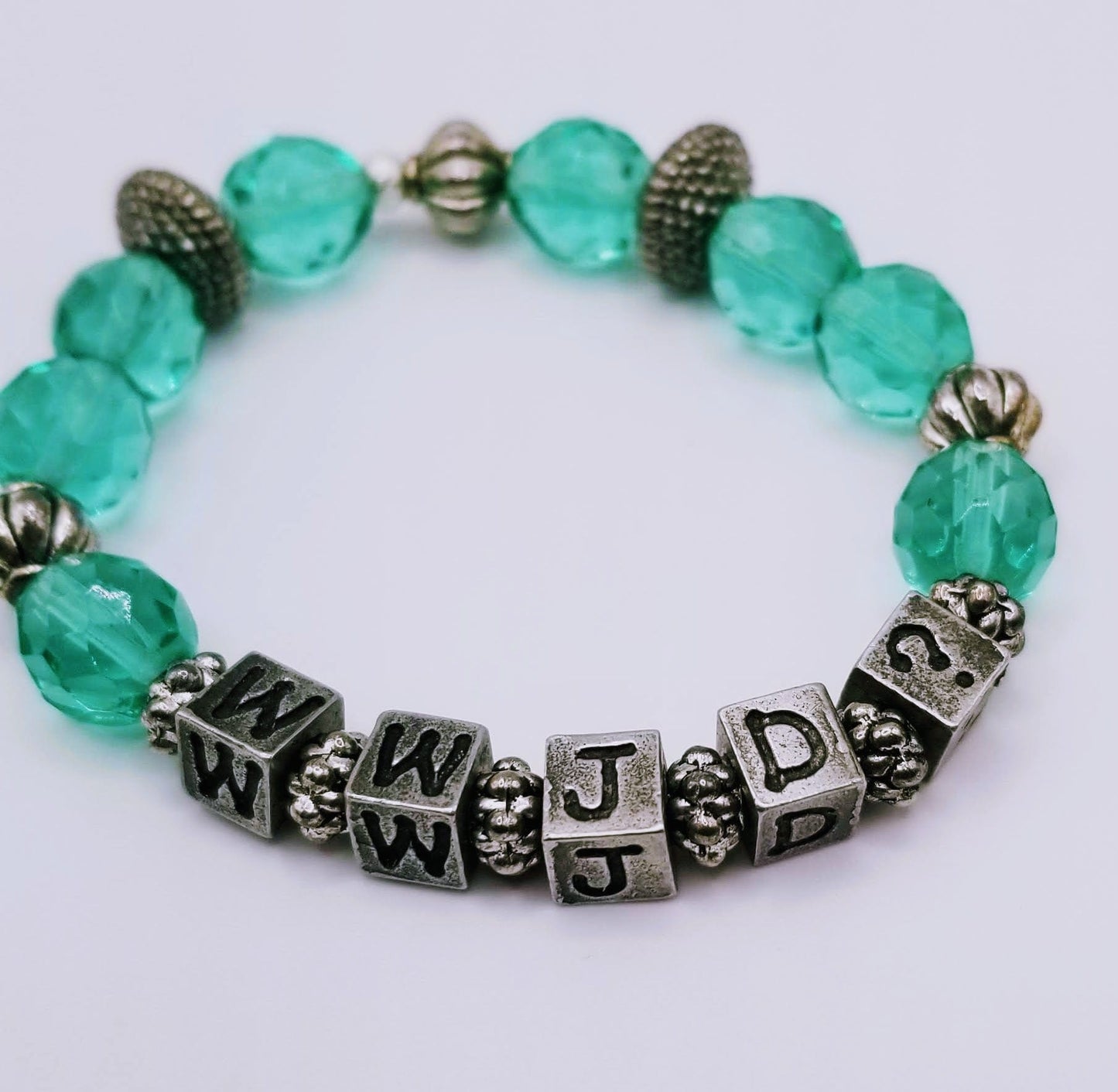 Handcrafted Jewelry By Teri C Beaded Bracelet WWJD Bracelet
