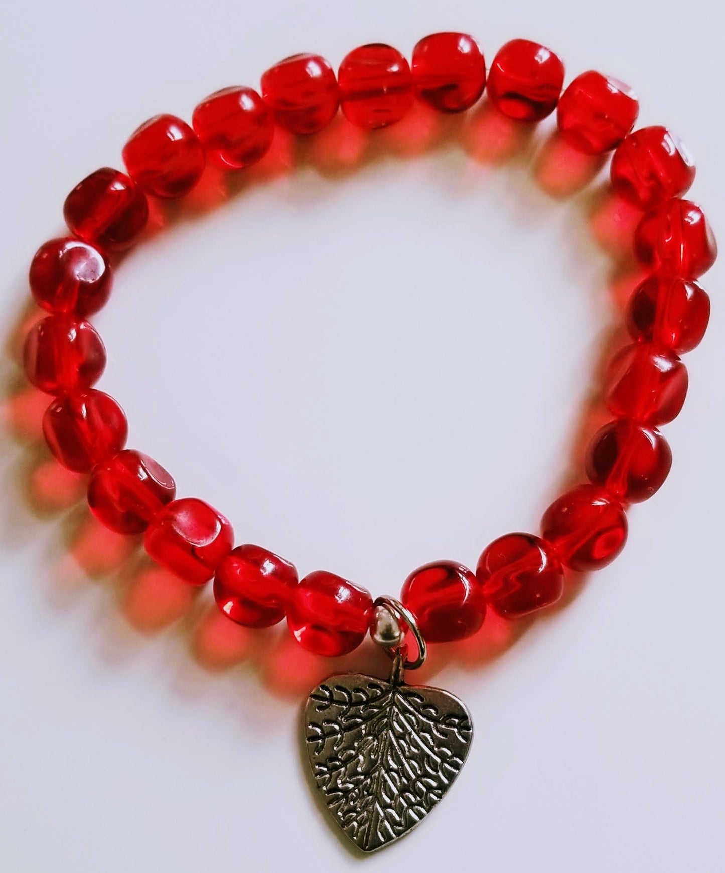 Handcrafted Jewelry By Teri C Bracelet Ruby Red With Heart