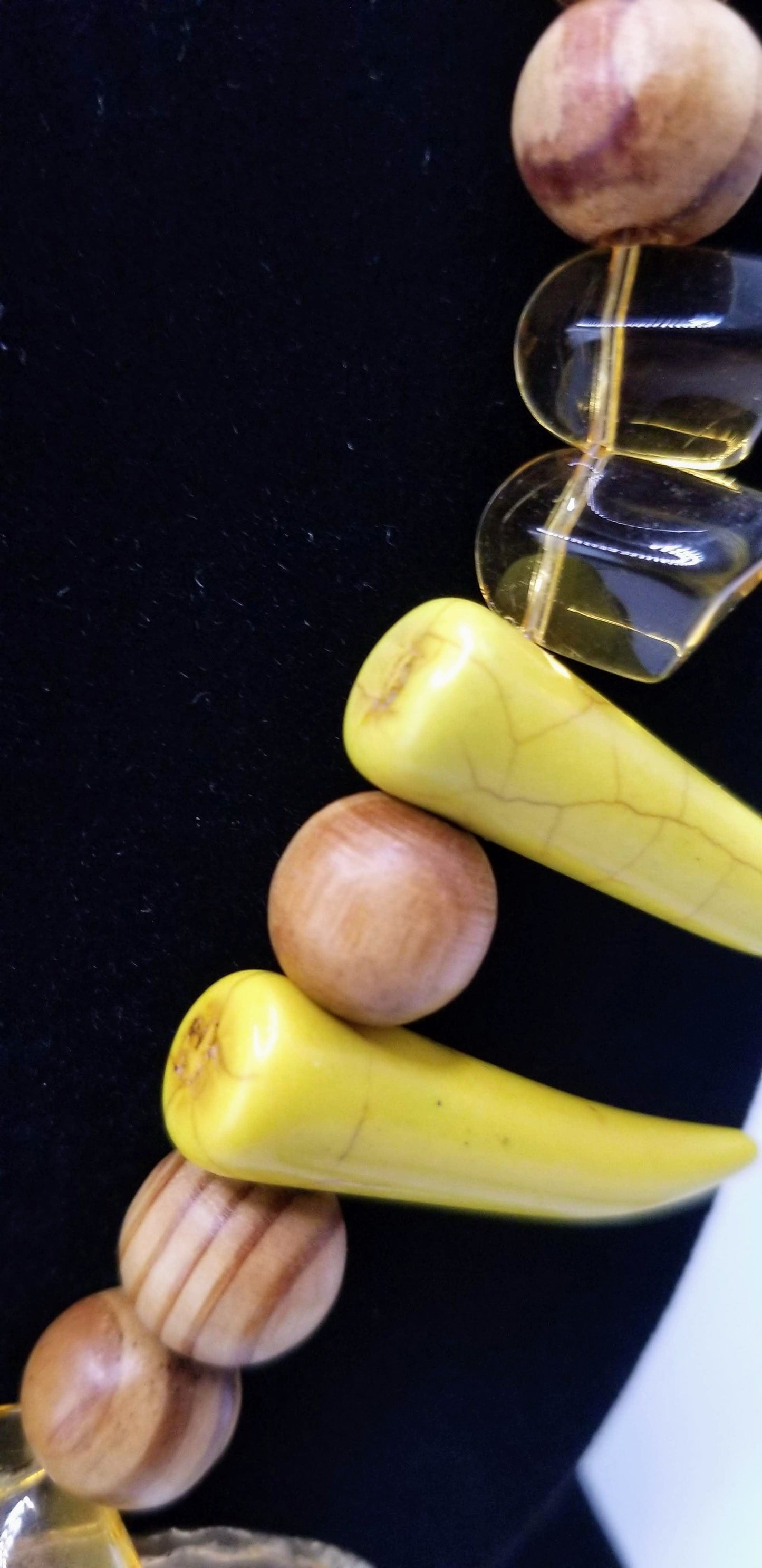 Handcrafted Jewelry By Teri C Necklace Wood Bone & Gemstone Necklace