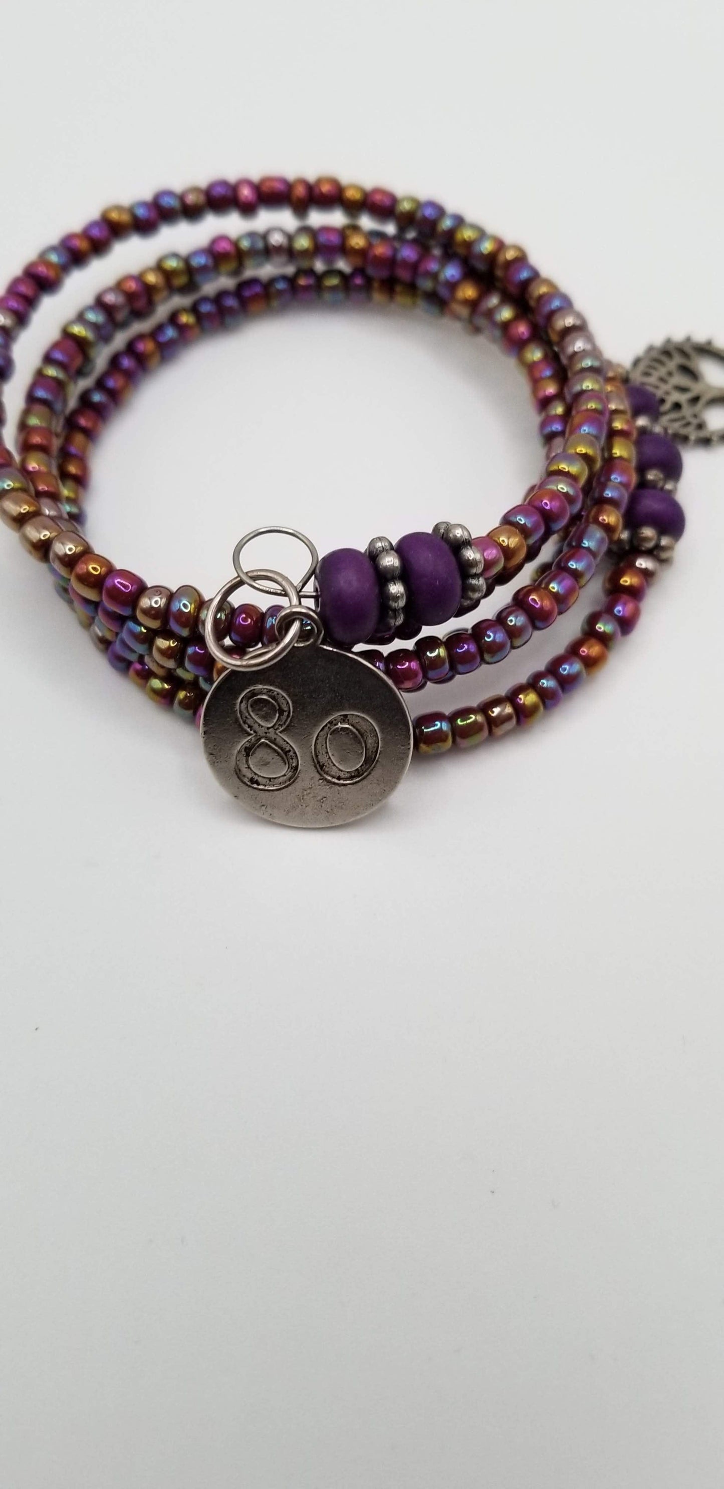 Handcrafted Jewelry By Teri C Purple Bead Wrapped Bracelet