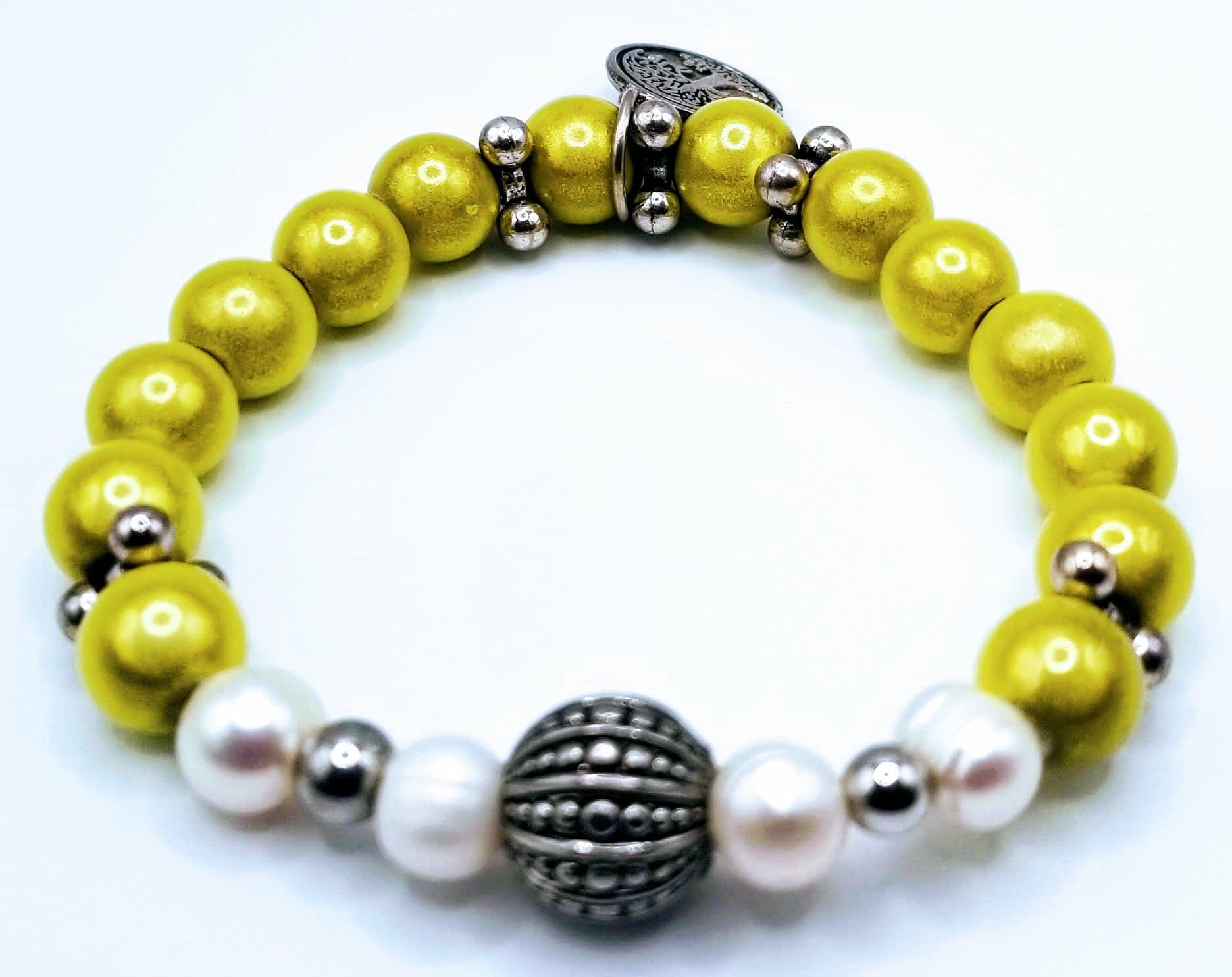Handcrafted Jewelry By Teri C Beaded Bracelet Lemon Yellow Bracelet