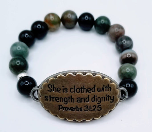 Handcrafted Jewelry By Teri C Inspirational Agate Beaded Inspirational Bracelet