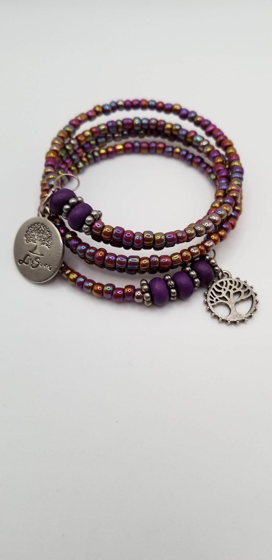 Handcrafted Jewelry By Teri C Purple Bead Wrapped Bracelet